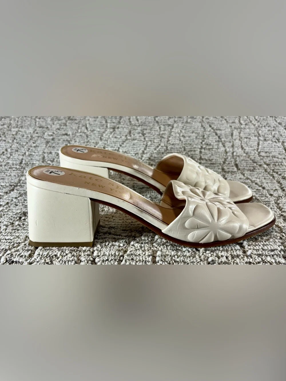 NEW Kate Spade Size 7.5 Parchment Emmie Slide Sandals